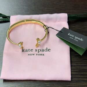 Kate Spade Gold Bracelet with Bird & Pearl Details